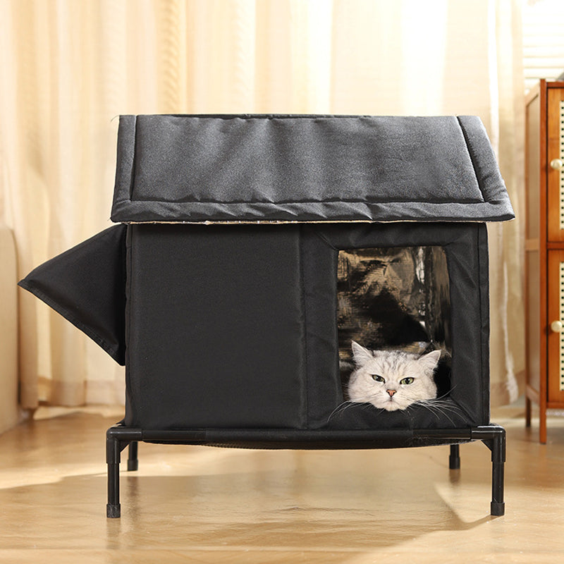 Modern Minimalist Rectangular Waterproof House Oxford Fabric Aluminum Foil Plastic Outdoor Cat Bed Dog Bed For Garden