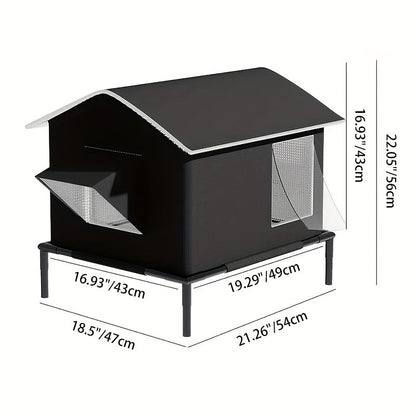 Modern Minimalist Rectangular Waterproof House Oxford Fabric Aluminum Foil Plastic Outdoor Cat Bed Dog Bed For Garden