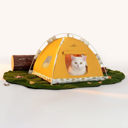 Contemporary Creative Semi-Circular Foldable Outdoor Tent Oxford Fabric Fiberglass Mesh Fabric Anti-Slip Dotted Fabric Velvet Cat Bed Dog Bed For Garden