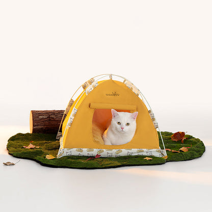 Contemporary Creative Semi-Circular Foldable Outdoor Tent Oxford Fabric Fiberglass Mesh Fabric Anti-Slip Dotted Fabric Velvet Cat Bed Dog Bed For Garden