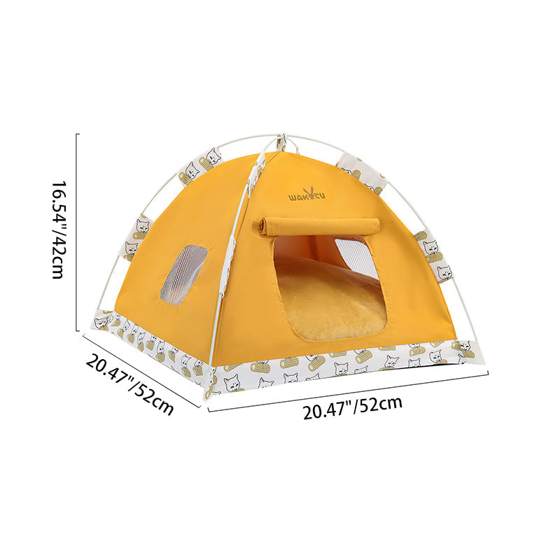 Contemporary Creative Semi-Circular Foldable Outdoor Tent Oxford Fabric Fiberglass Mesh Fabric Anti-Slip Dotted Fabric Velvet Cat Bed Dog Bed For Garden