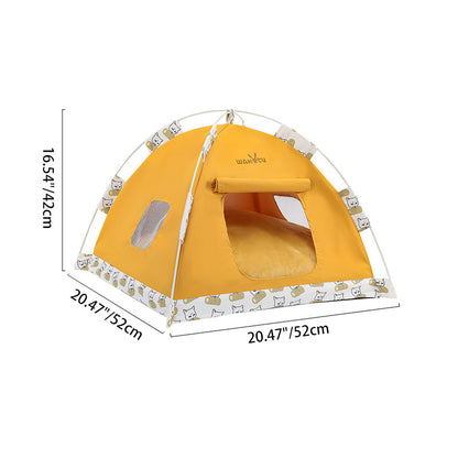Contemporary Creative Semi-Circular Foldable Outdoor Tent Oxford Fabric Fiberglass Mesh Fabric Anti-Slip Dotted Fabric Velvet Cat Bed Dog Bed For Garden