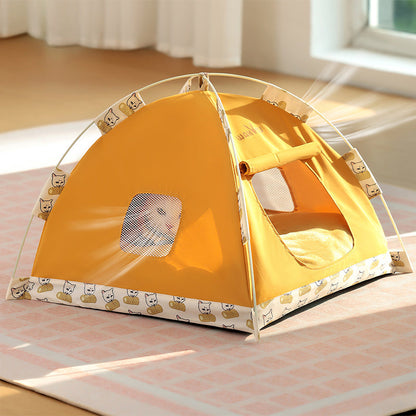 Contemporary Creative Semi-Circular Foldable Outdoor Tent Oxford Fabric Fiberglass Mesh Fabric Anti-Slip Dotted Fabric Velvet Cat Bed Dog Bed For Garden