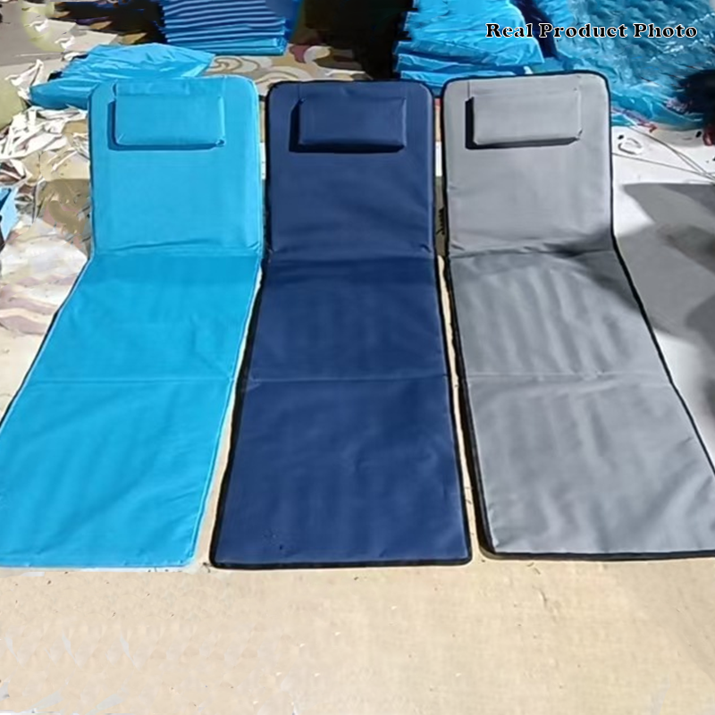 Modern Minimalist Rectangular Oxford Fabric Steel Tube ABS Outdoor Folding Beach Chair Recliner Backrest For Outdoor