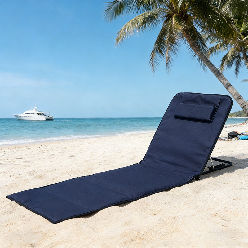 Modern Minimalist Rectangular Oxford Fabric Steel Tube ABS Outdoor Folding Beach Chair Recliner Backrest For Outdoor