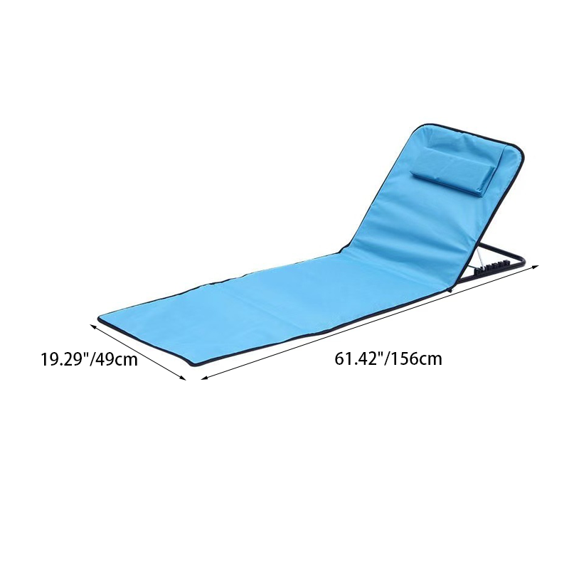 Modern Minimalist Rectangular Oxford Fabric Steel Tube ABS Outdoor Folding Beach Chair Recliner Backrest For Outdoor