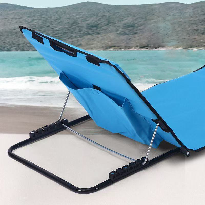 Modern Minimalist Rectangular Oxford Fabric Steel Tube ABS Outdoor Folding Beach Chair Recliner Backrest For Outdoor