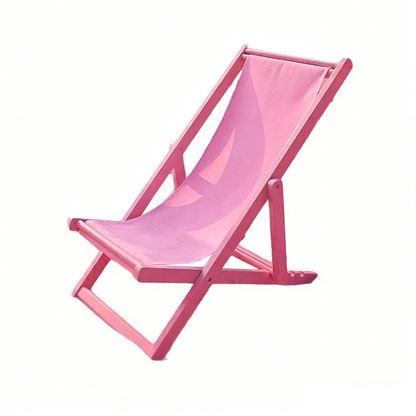 Contemporary Creative Rectangular Oxford Fabric Solid Wood Folding Beach Chair Recliner Backrest For Outdoor