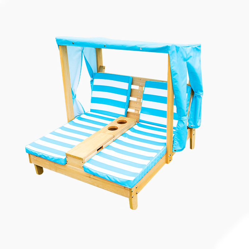 Contemporary Creative Rectangular Kids Polyester Fabric Solid Wood Recliner Backrest For Outdoor