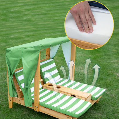 Contemporary Creative Rectangular Kids Polyester Fabric Solid Wood Recliner Backrest For Outdoor