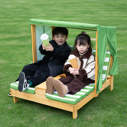 Contemporary Creative Rectangular Kids Polyester Fabric Solid Wood Recliner Backrest For Outdoor