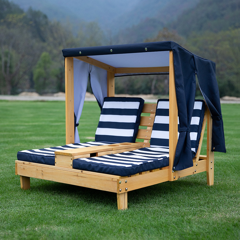 Contemporary Creative Rectangular Kids Polyester Fabric Solid Wood Recliner Backrest For Outdoor
