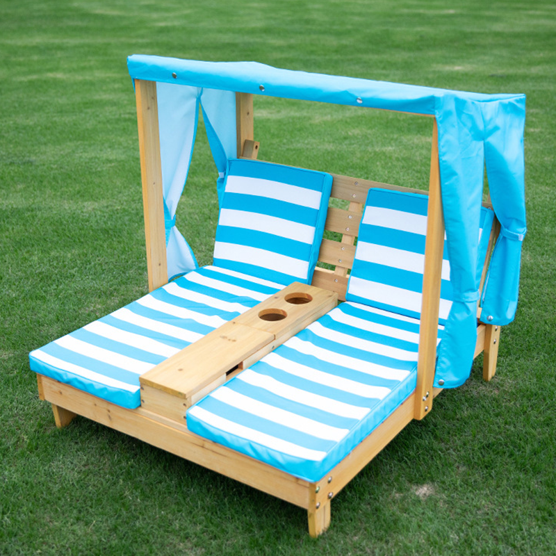 Contemporary Creative Rectangular Kids Polyester Fabric Solid Wood Recliner Backrest For Outdoor