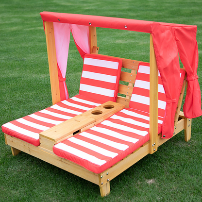 Contemporary Creative Rectangular Kids Polyester Fabric Solid Wood Recliner Backrest For Outdoor