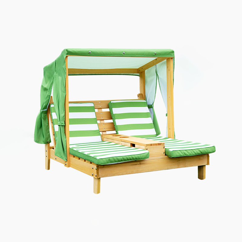 Contemporary Creative Rectangular Kids Polyester Fabric Solid Wood Recliner Backrest For Outdoor