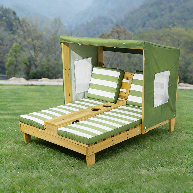 Contemporary Creative Rectangular Kids Polyester Fabric Solid Wood Recliner Backrest For Outdoor