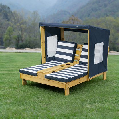 Contemporary Creative Rectangular Kids Polyester Fabric Solid Wood Recliner Backrest For Outdoor