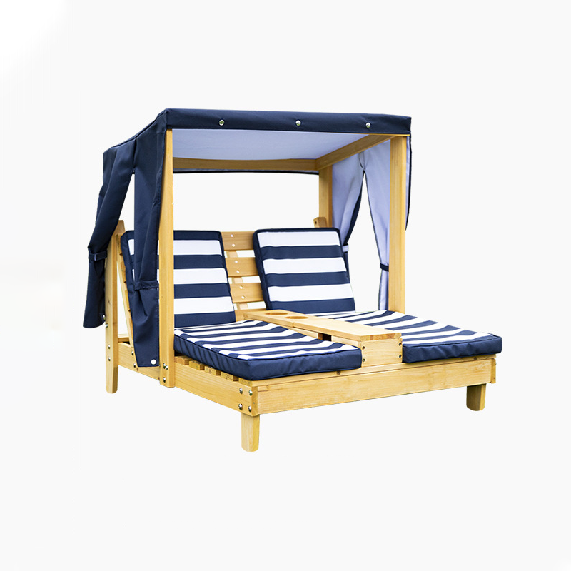 Contemporary Creative Rectangular Kids Polyester Fabric Solid Wood Recliner Backrest For Outdoor