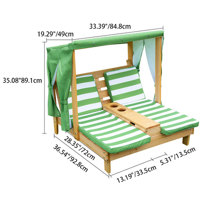 Contemporary Creative Rectangular Kids Polyester Fabric Solid Wood Recliner Backrest For Outdoor