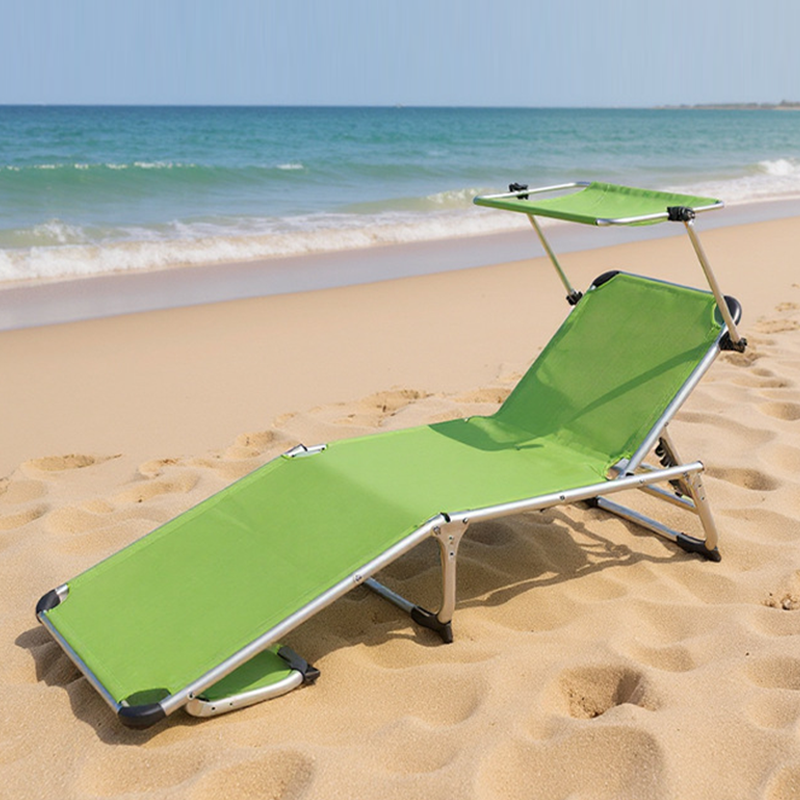Modern Minimalist Rectangular Oxford Fabric Aluminum Tube Beach Chair Folding Recliner Backrest For Outdoor