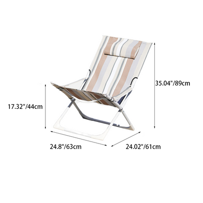 Modern Minimalist Rectangular Steel Oxford Fabric Folding Recliner Backrest For Outdoor