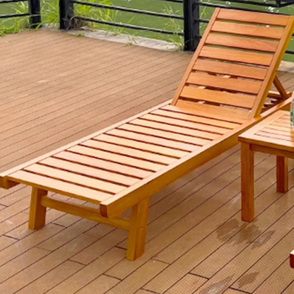 Modern Minimalist Rectangular Curved Solid Tropical Hardwood Pine Wood Folding Recliner For Outdoor