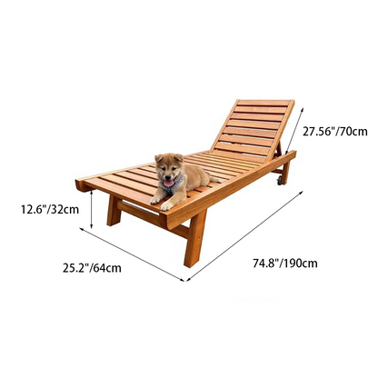 Modern Minimalist Rectangular Curved Solid Tropical Hardwood Pine Wood Folding Recliner For Outdoor