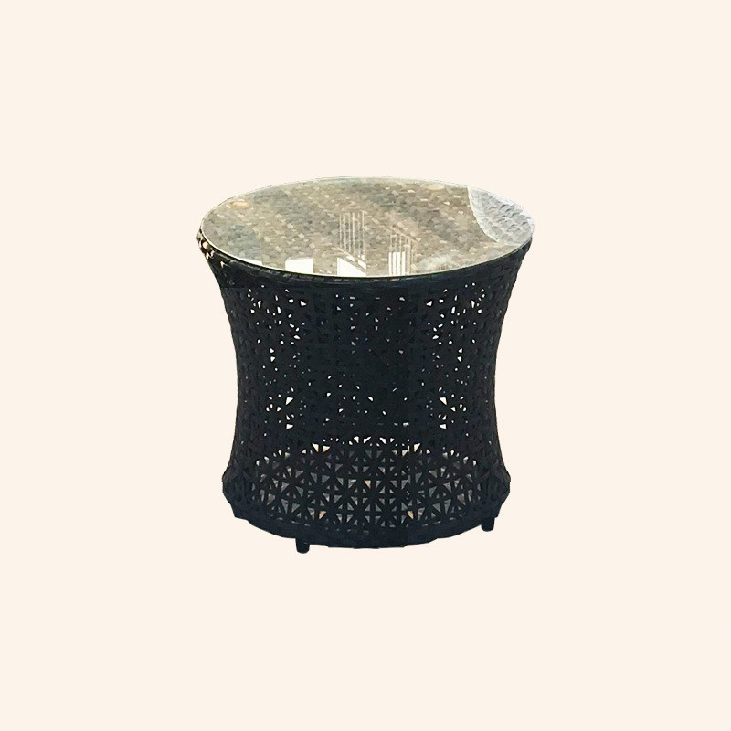 Modern Minimalist Curved Cylindrical Iron Aluminum Glass PE Coffee Table Recliner Backrest For Outdoor