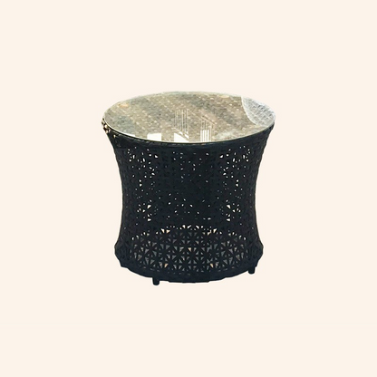 Modern Minimalist Curved Cylindrical Iron Aluminum Glass PE Coffee Table Recliner Backrest For Outdoor
