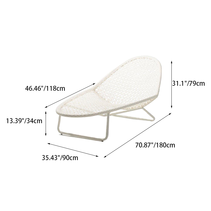 Modern Minimalist Curved Cylindrical Iron Aluminum Glass PE Coffee Table Recliner Backrest For Outdoor