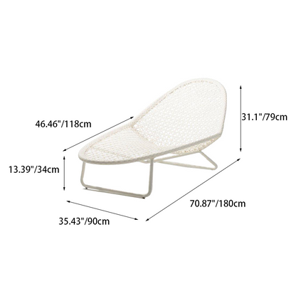 Modern Minimalist Curved Cylindrical Iron Aluminum Glass PE Coffee Table Recliner Backrest For Outdoor