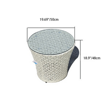 Modern Minimalist Curved Cylindrical Iron Aluminum Glass PE Coffee Table Recliner Backrest For Outdoor