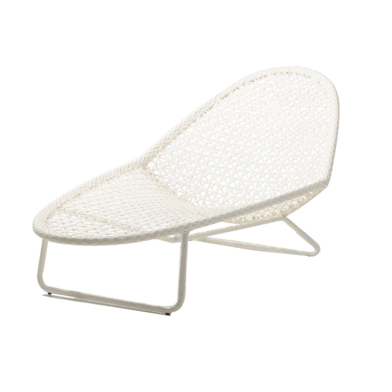 Modern Minimalist Curved Cylindrical Iron Aluminum Glass PE Coffee Table Recliner Backrest For Outdoor
