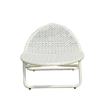 Modern Minimalist Curved Cylindrical Iron Aluminum Glass PE Coffee Table Recliner Backrest For Outdoor