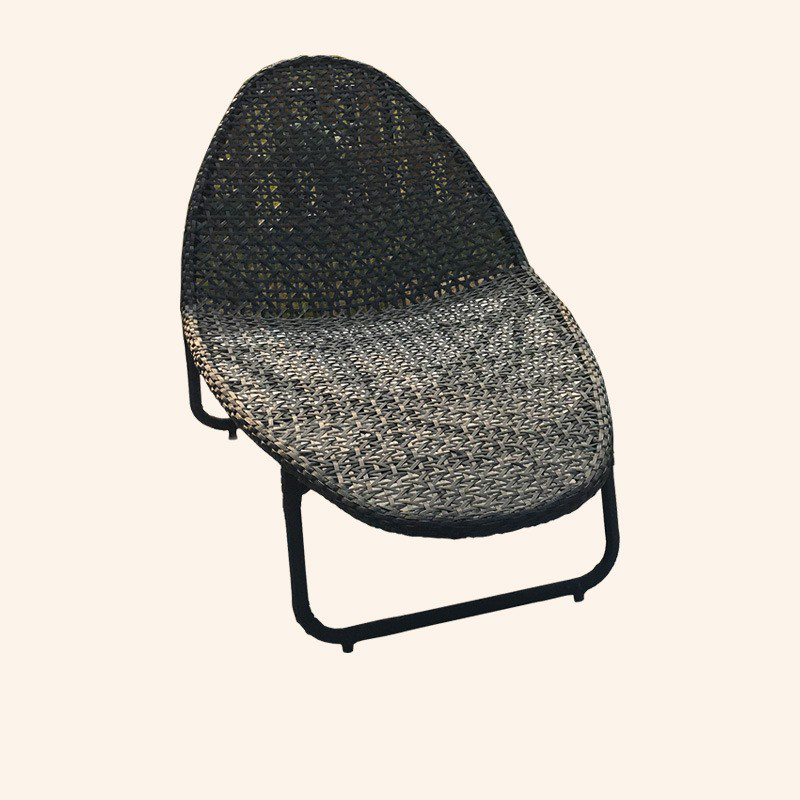 Modern Minimalist Curved Cylindrical Iron Aluminum Glass PE Coffee Table Recliner Backrest For Outdoor