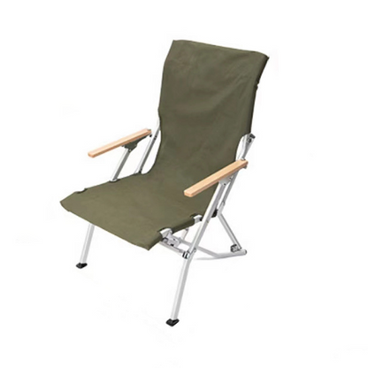 Modern Minimalist Rectangular Oxford Fabric Aluminum Alloy Beech Wood Outdoor Camping Chair Backrest Armrest For Garden