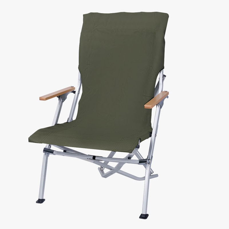 Modern Minimalist Rectangular Oxford Fabric Aluminum Alloy Beech Wood Outdoor Camping Chair Backrest Armrest For Garden