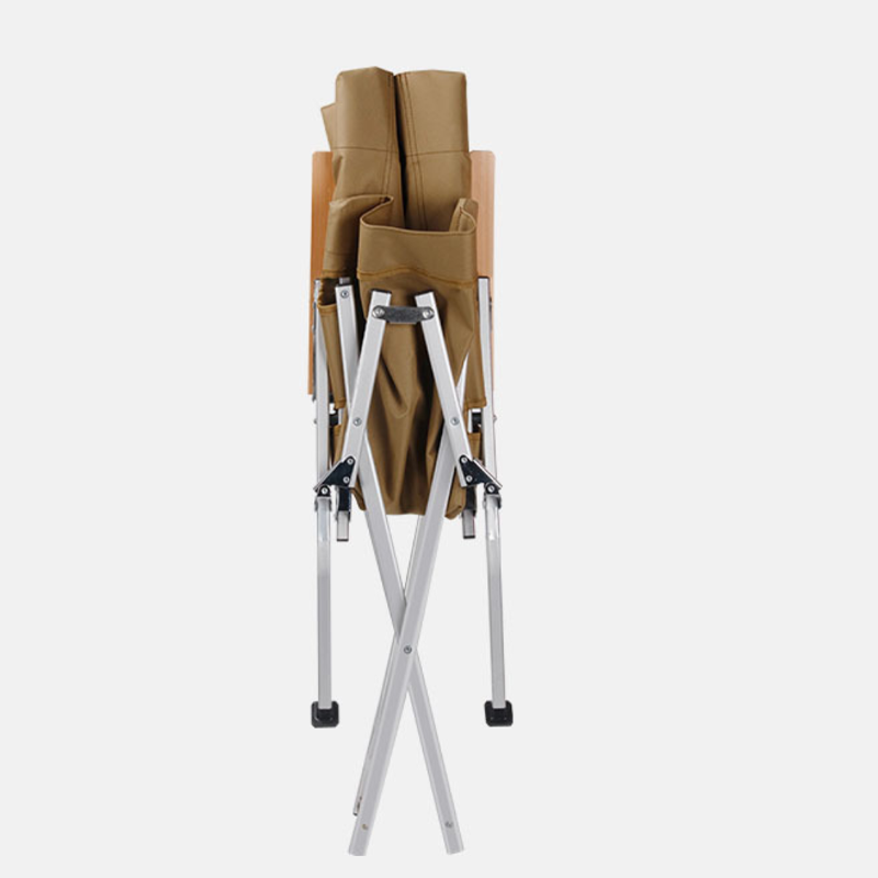 Modern Minimalist Rectangular Oxford Fabric Aluminum Alloy Beech Wood Outdoor Camping Chair Backrest Armrest For Garden