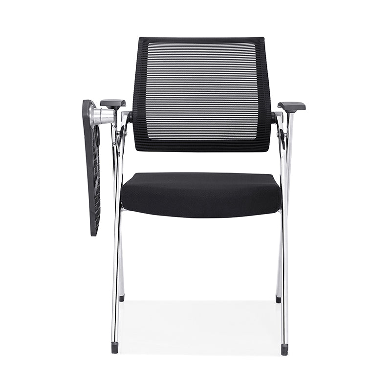 Modern Breathable High-Resilience Foam Mesh Desk Chair - Rectangular Adjustable Armrest & Writing Tablet Arm Foldable Office Chair For Home Office