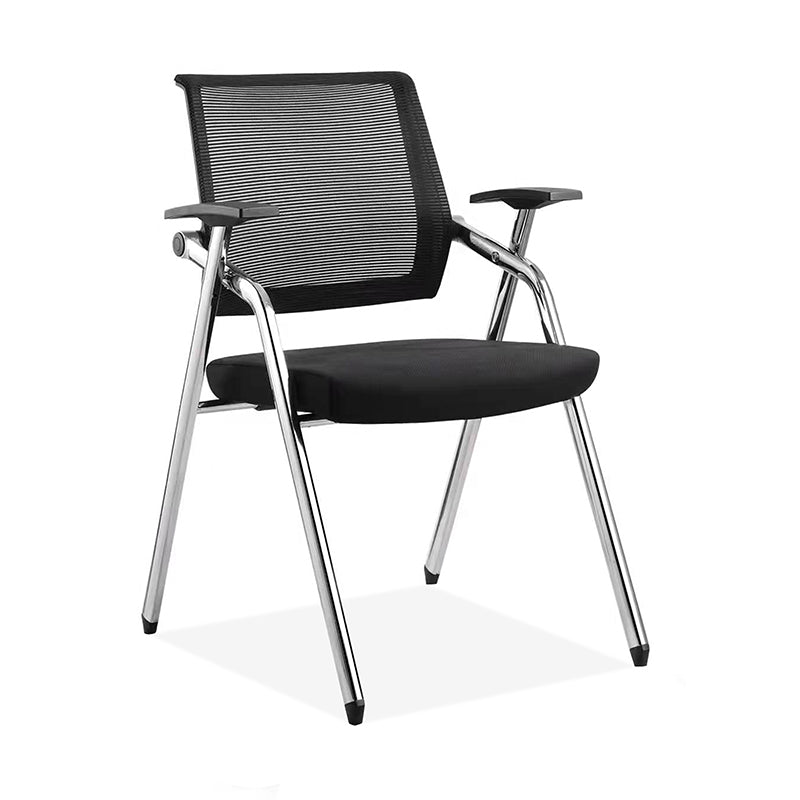 Modern Breathable High-Resilience Foam Mesh Desk Chair - Rectangular Adjustable Armrest Foldable Office Chair For Home Office