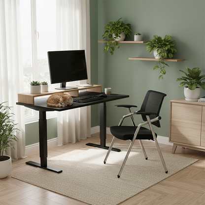 Modern Breathable High-Resilience Foam Mesh Desk Chair - Rectangular Adjustable Armrest Foldable Office Chair For Home Office