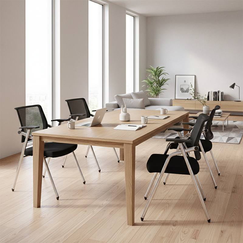 Modern Breathable High-Resilience Foam Mesh Desk Chair - Rectangular Adjustable Armrest Foldable Office Chair For Home Office
