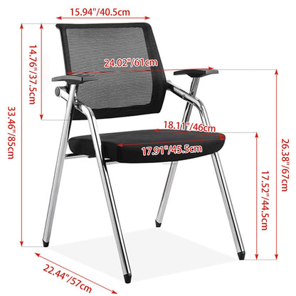 Modern Breathable High-Resilience Foam Mesh Desk Chair - Rectangular Adjustable Armrest Foldable Office Chair For Home Office
