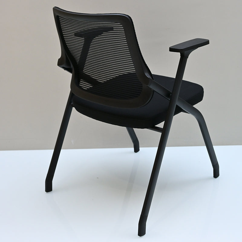 Modern Breathable High-Resilience Foam Mesh Desk Chair - Rectangular Extendable Armrest Foldable Office Chair For Home Office