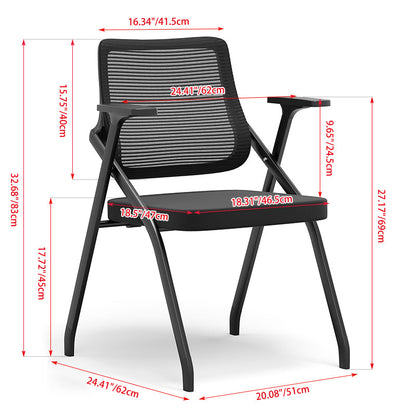 Modern Breathable High-Resilience Foam Mesh Desk Chair - Rectangular Extendable Armrest Foldable Office Chair For Home Office