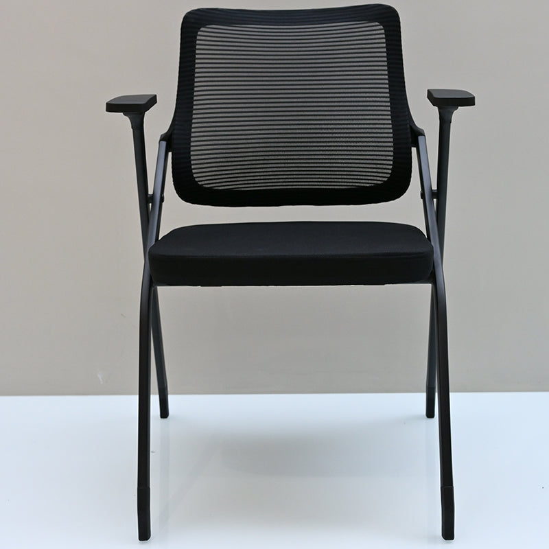Modern Breathable High-Resilience Foam Mesh Desk Chair - Rectangular Extendable Armrest Foldable Office Chair For Home Office