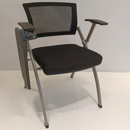 Modern Ergonomic Mesh Office Chair - Rectangular Folding Desk Chair With Optional Writing Tablet For Home Office