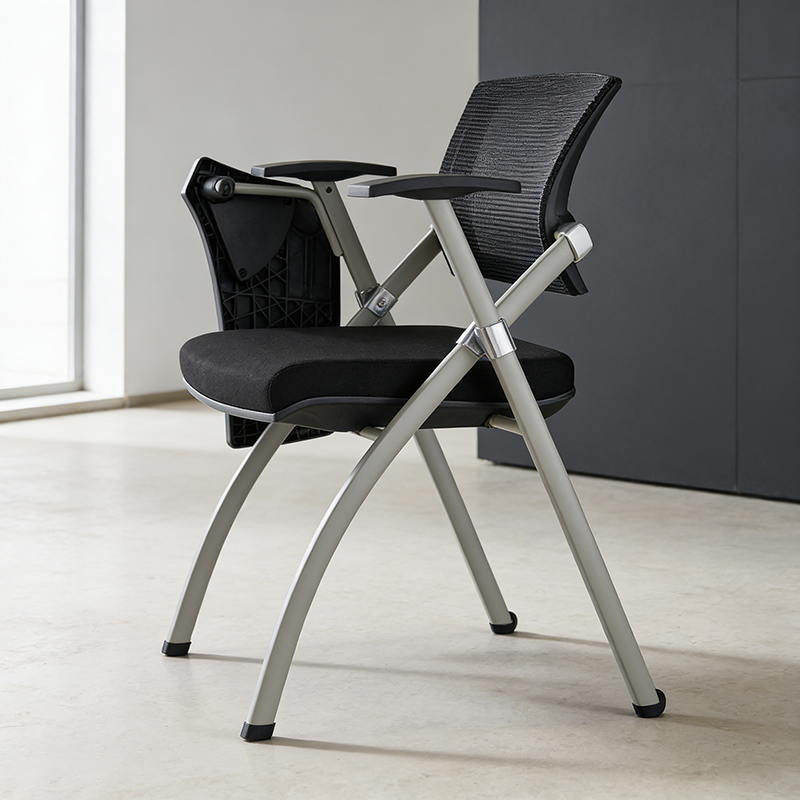 Modern Ergonomic Mesh Office Chair - Rectangular Folding Desk Chair With Optional Writing Tablet For Home Office