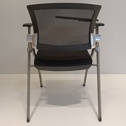Modern Ergonomic Mesh Office Chair - Rectangular Folding Desk Chair With Optional Writing Tablet For Home Office
