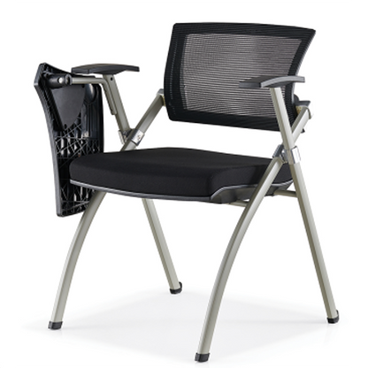 Modern Ergonomic Mesh Office Chair - Rectangular Folding Desk Chair With Optional Writing Tablet For Home Office